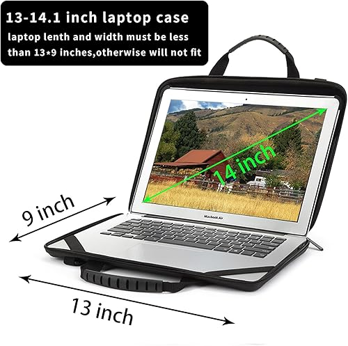 Miniatura 8 de BUG Funda rígida para laptop de 14.2 a 15.6 pulgadas con asa a prueba de golpes, impermeable, funda protectora de EVA, bolsa de transporte para