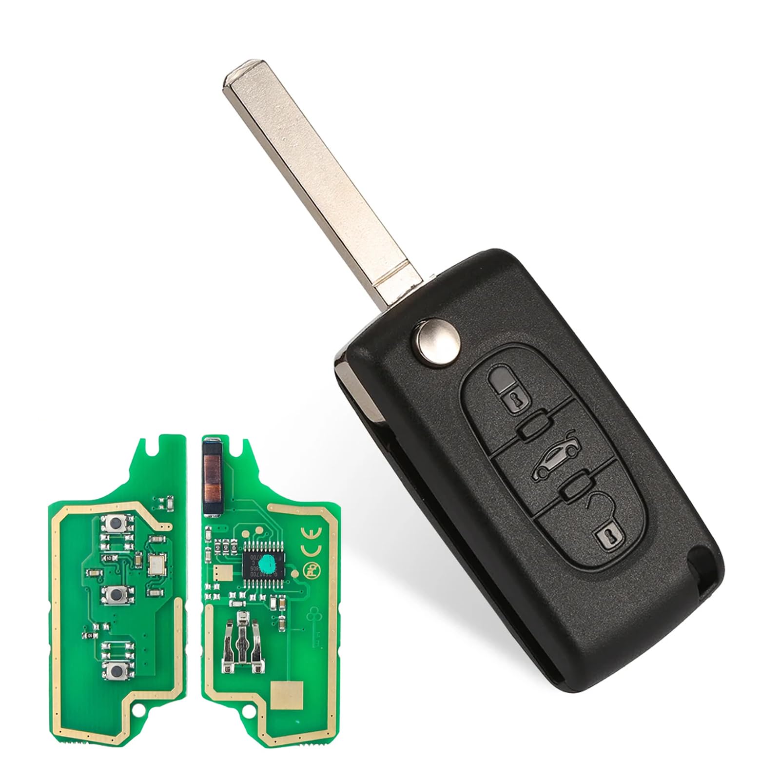 T&eacute;l&eacute;commande Coque De Cl&eacute; Plip - 3 Boutons Pour CITROEN | CE0536