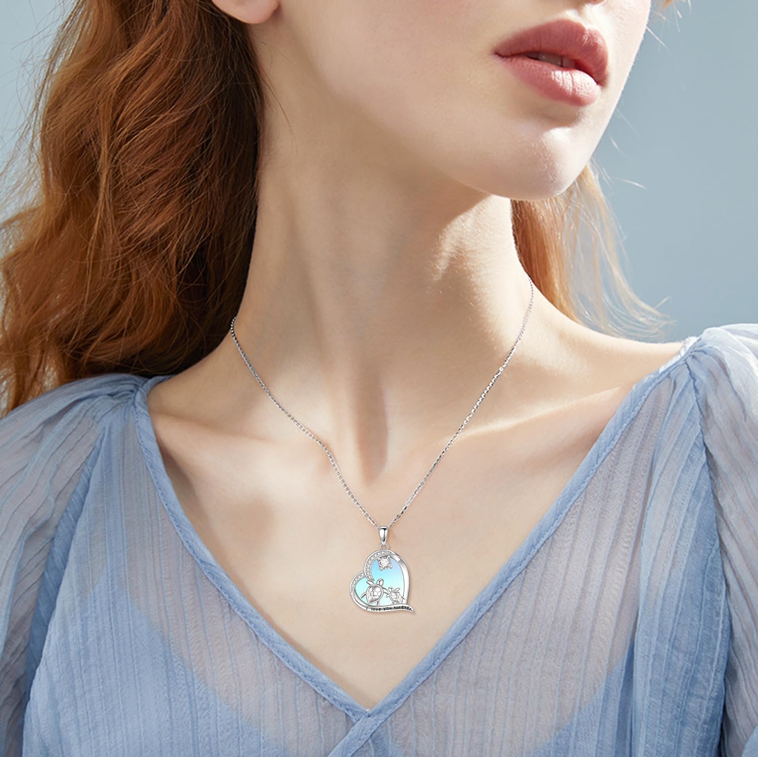 ONEFINITY Moonstone Necklace Gifts 925 Sterling Silver Cute Animal Jewelry for Women Heart Moonstone Gifts