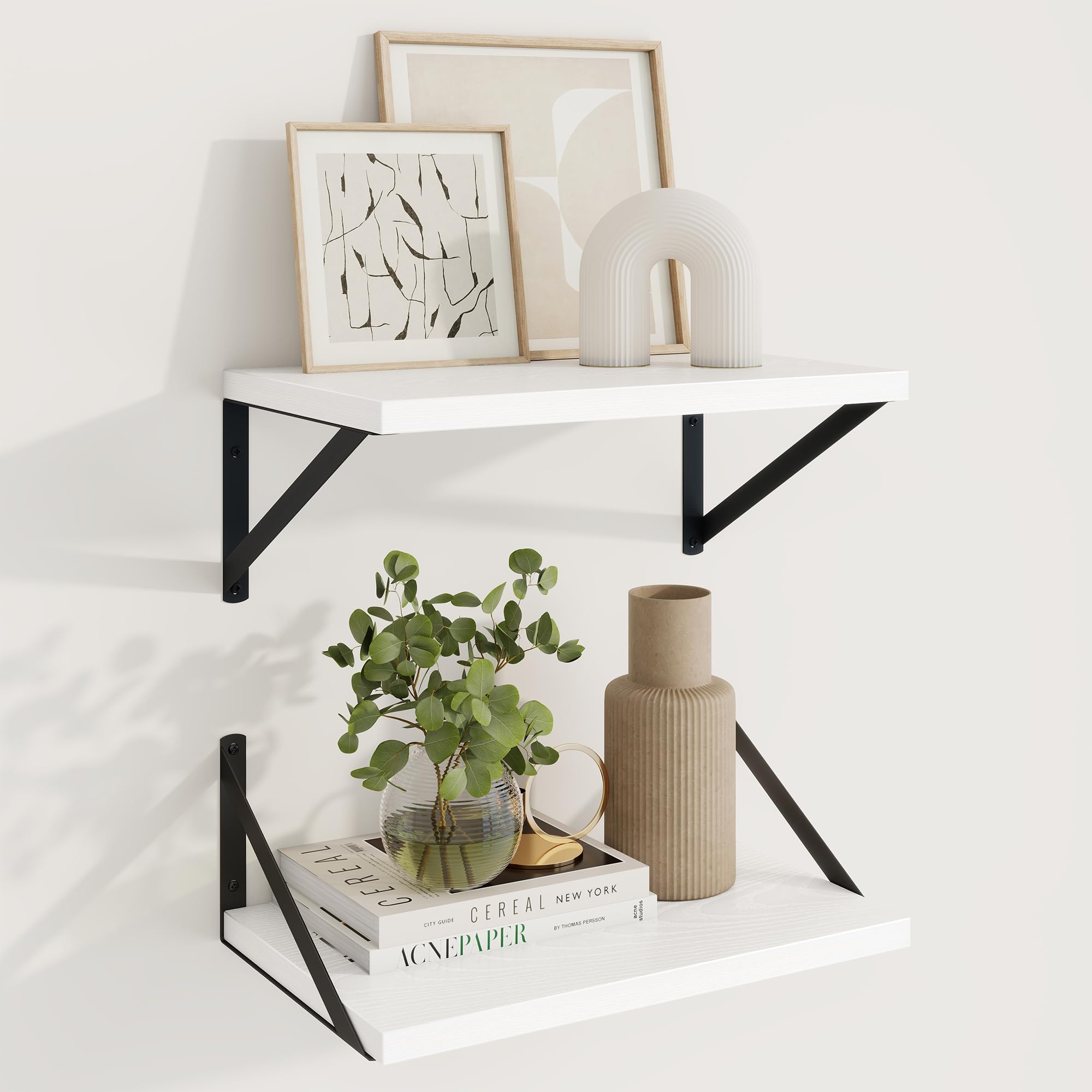 Amazon.com: Axeman Deep Floating Shelves | 16 Inch White Wall