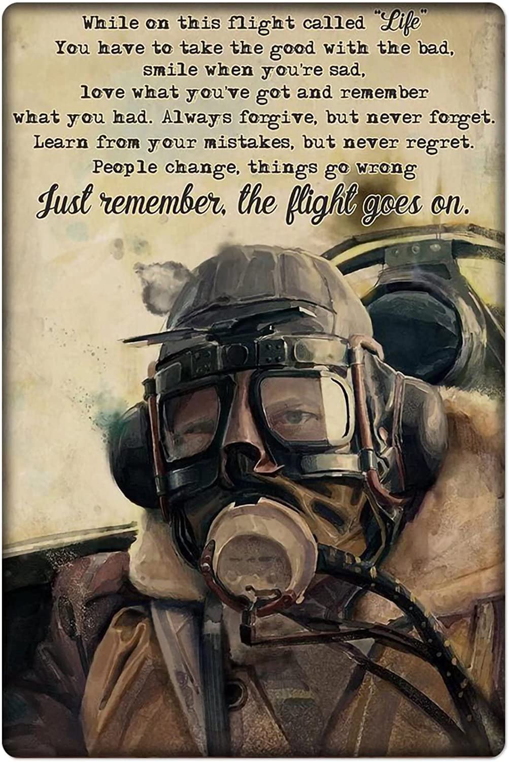 Haosensix Funny High Altitude Pilot Bathroom Quote Metal Tin Sign Wall Decor Vintage Aluminum Sign for Office Home Classroom Bathroom Decor Farmhouse Decor Plaque 8X12 Inch