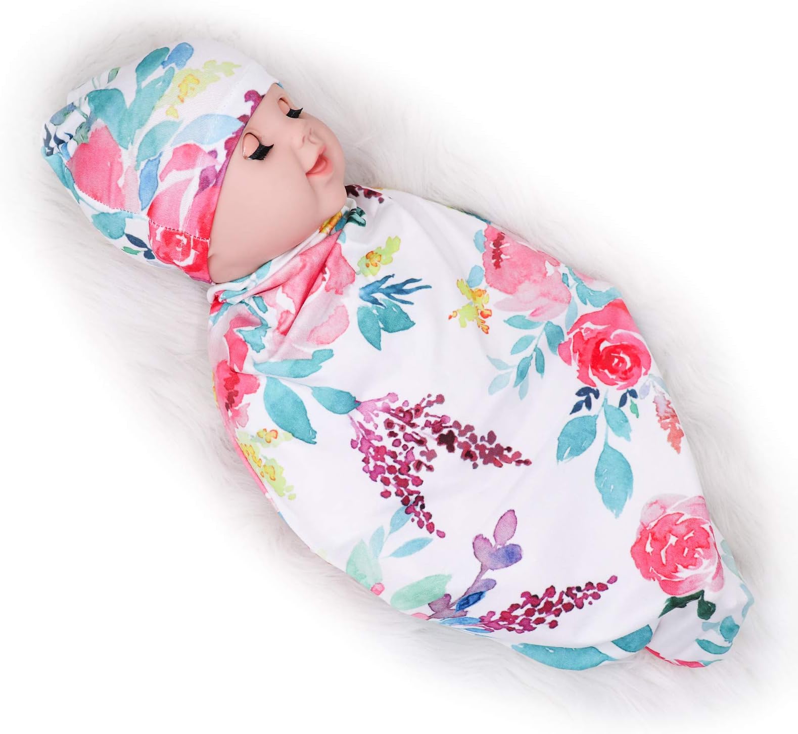 TANOFAR Newborn Swaddle Sack Baby Swaddle Sleeping Sack for Infant Toddler Newborn Photography Prop (Watercolor Flower)