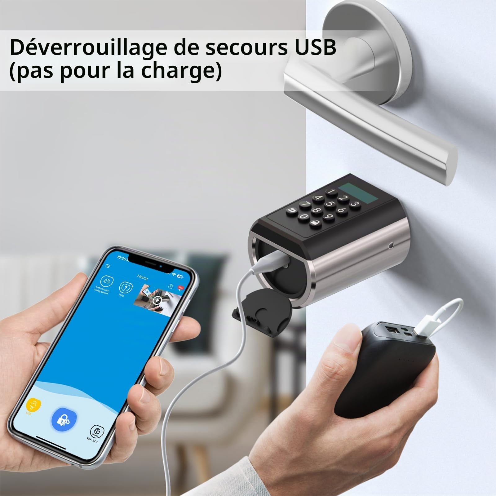 WELOCK Serrure Connectée P51 avec Password,RFID Carte et APP | Serrure à Code WiFi,cylindre code 30×30 pour porte de 30 à 70mm,serrure électronique facile à installer,Smart Lock IP65