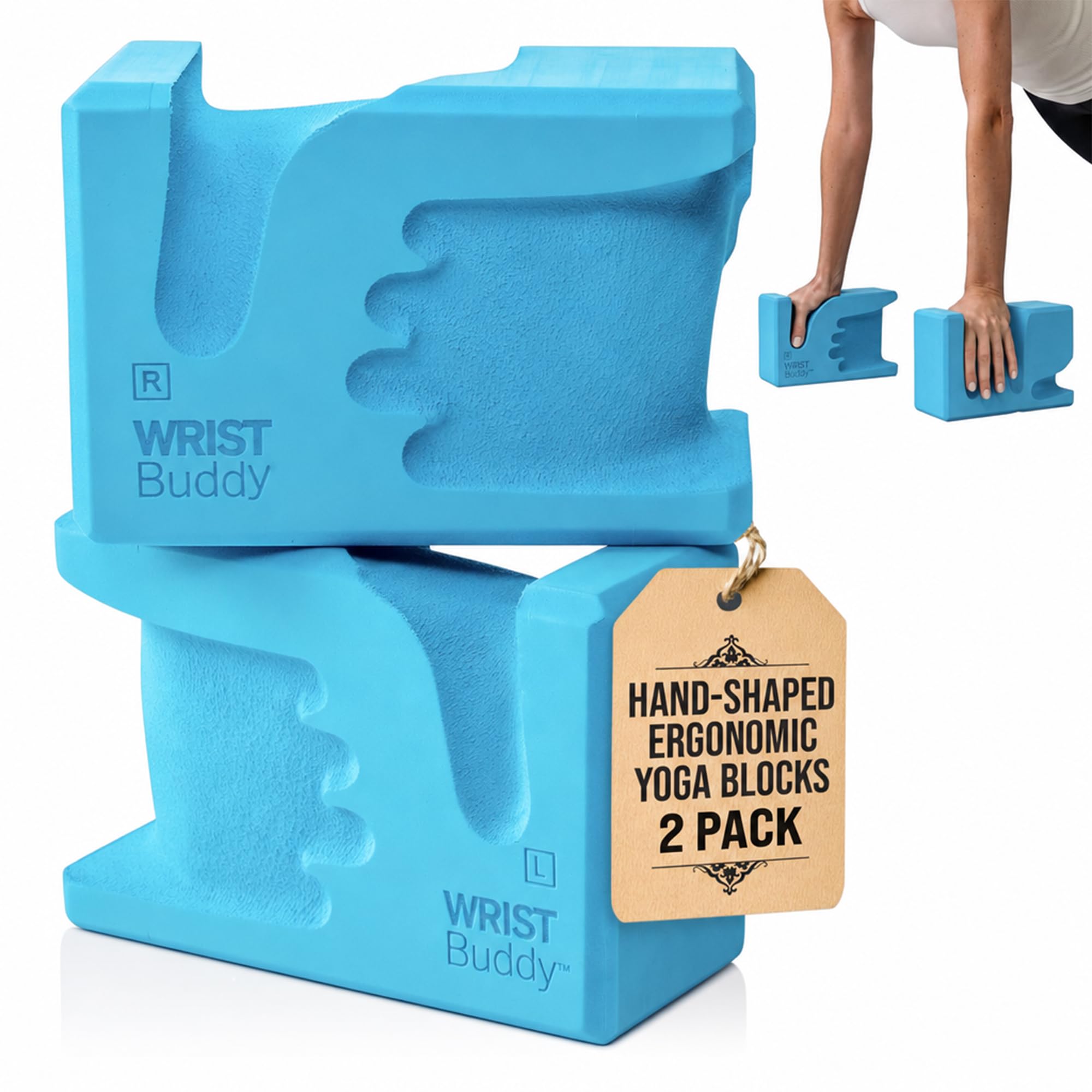 WRIST BUDDY Bloki do jogi, zaprojektowane, aby pomóc w bólu nadgarstka, komforcie i sile chwytu | Prime Support for Balance Fitness and Exercise | Wszystkie klocki piankowe EVA zestaw akcesoriów do