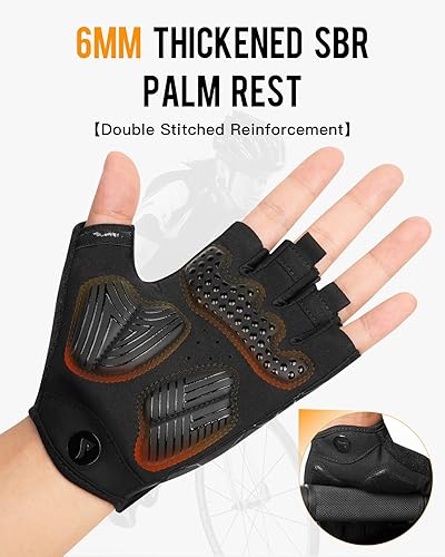 Miniatura 2 de ATERCEL Guantes de ciclismo para hombre, para ciclismo, entrenamiento, gimnasio, entrenamiento, levantamiento de pesas, al aire libre, motocross,