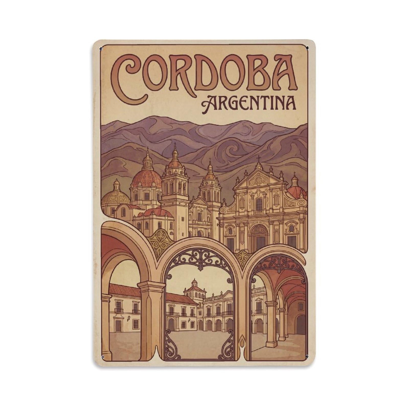 Argentina Cordoba Travel Retro Metal Tin Sign