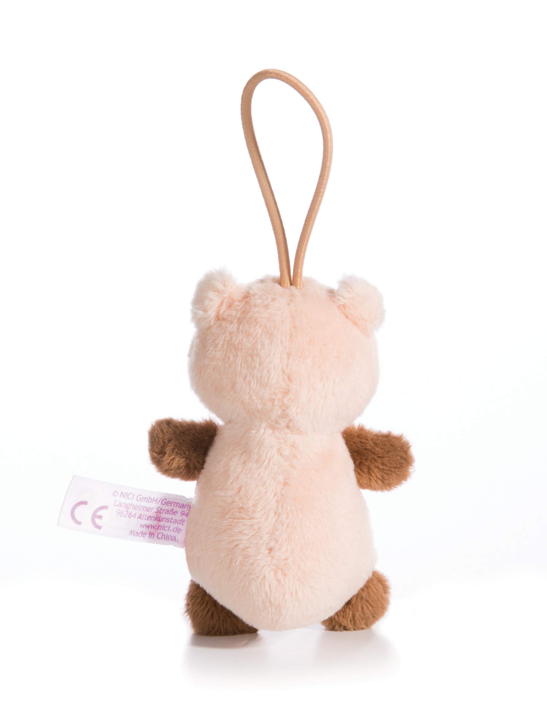 NICI 44867 - Ciondolo Maialino Portafortuna Con Scritta Bin Immer Bei Dir, 8 Cm, Rosa E Marrone
