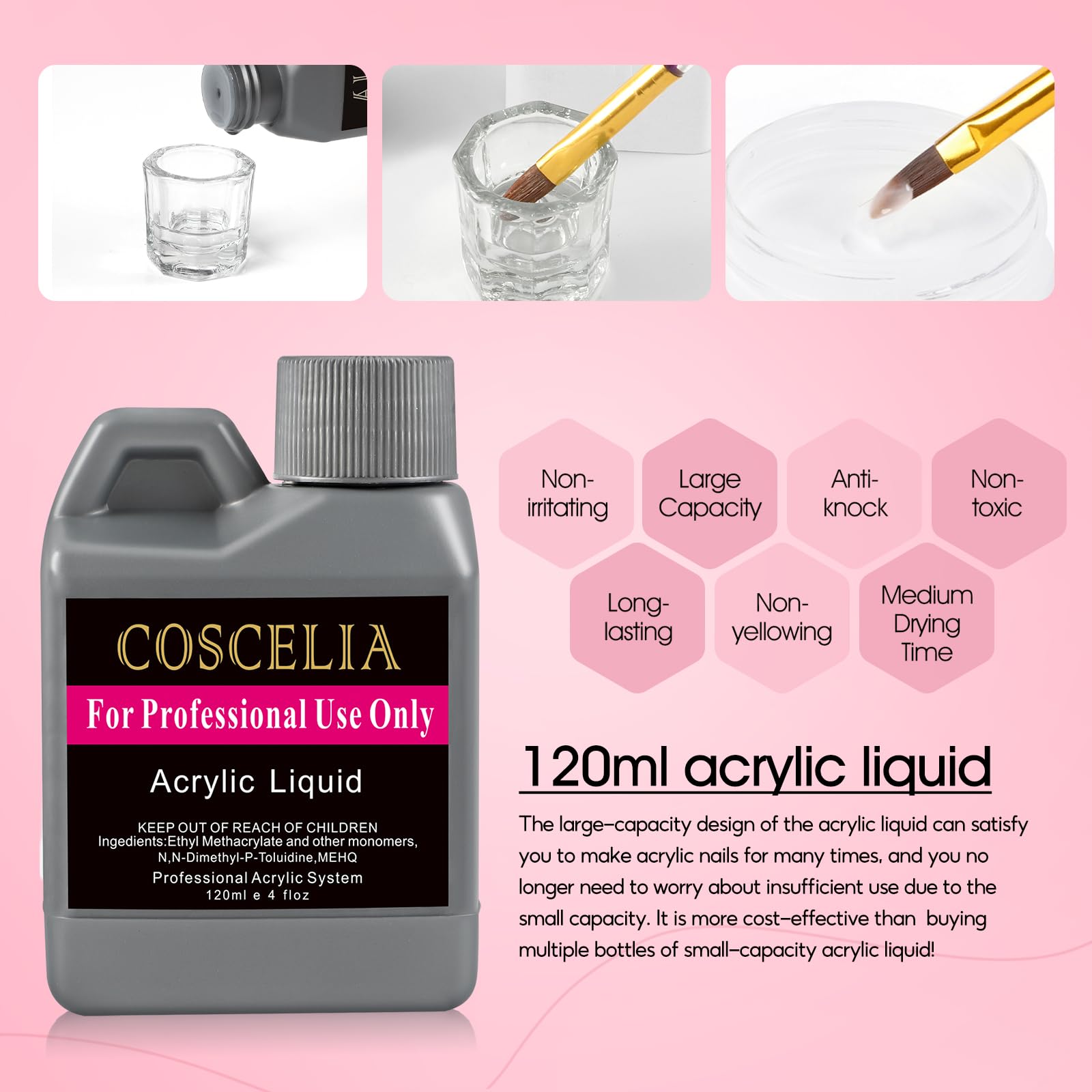 Coscelia Kit Uñas Acrilicas para Extensión Completo con UV Lámpara, Acrilicas para Uñas Profesional Monómero y Limas Para Uñas Manicura Eléctrica, Kit Manicura Semipermanente Uñas Arte Set