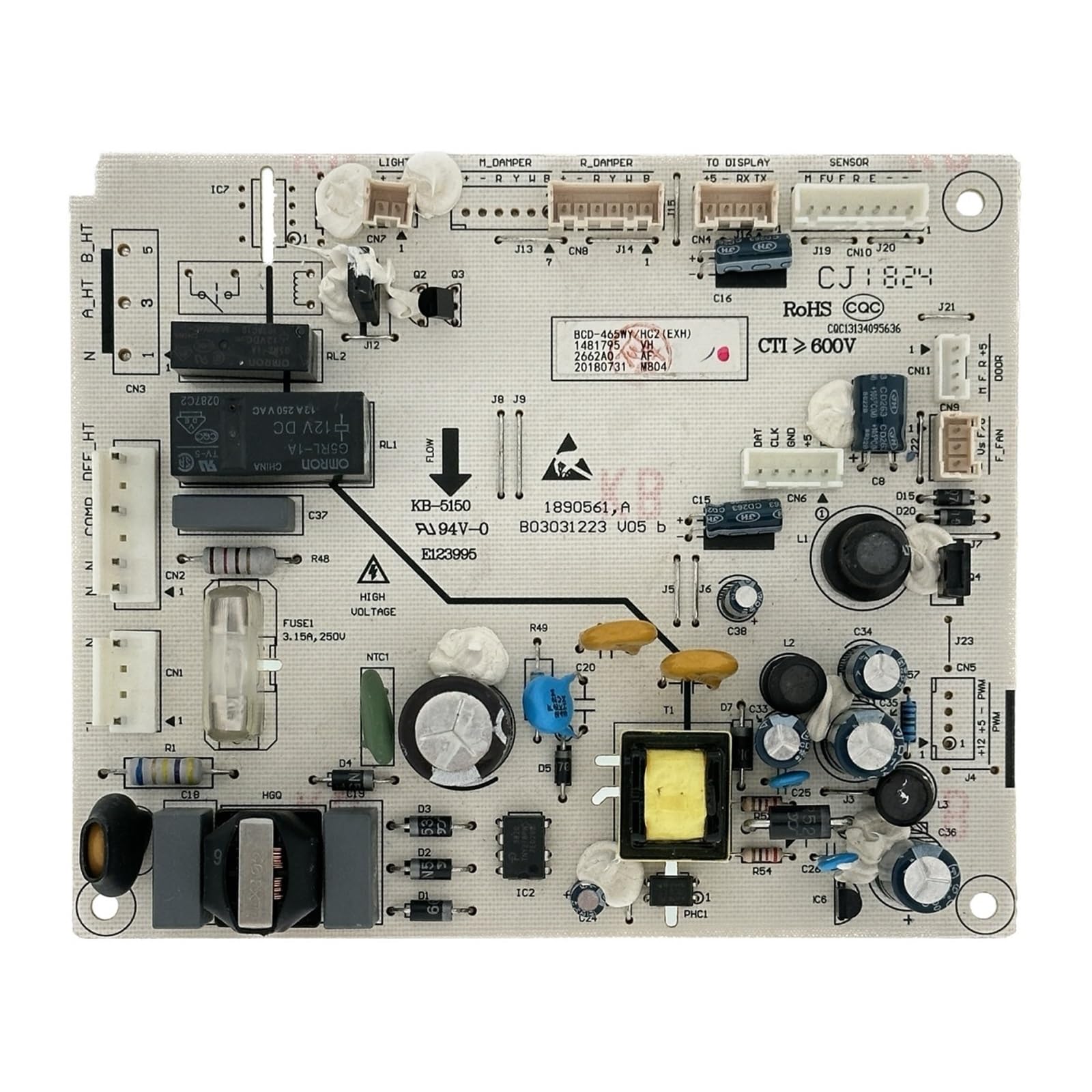 B03031223 Refrigerator Fridge Power Control Board ，Compatible With Hisense， BCD-465WY/HC2, BACCO， BNTE-15S