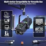 ZealSound USB/XLR Microphone dynamique avec bras de boom, Mic de jeu Podcast pour PC, - C'est pas vrai. iPhone, USB-C & La foudre, RGB Lumière, Touch Mute, Contrôle de gain, Surveillance d'écoute pour YouTube TikTok Streaming