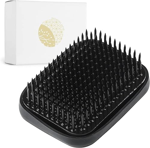 Miniatura 9 de Wazakura Soporte de flores japonés negro Ikebana Kenzan rectangular cuadrado, hecho en Japón, herramienta de rana de alfiler floral - (3.2 pulgadas