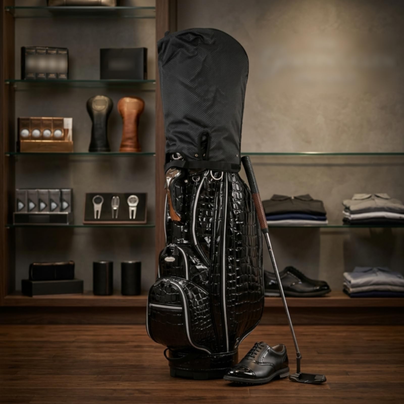 Harilla Golfschläger Schutzhülle Golftasche Abdeckung Regenhaube Staubschutz Zubehörtasche Nylon Gepolstert Reißverschluss Schnellzugriff für Reise Lagerung