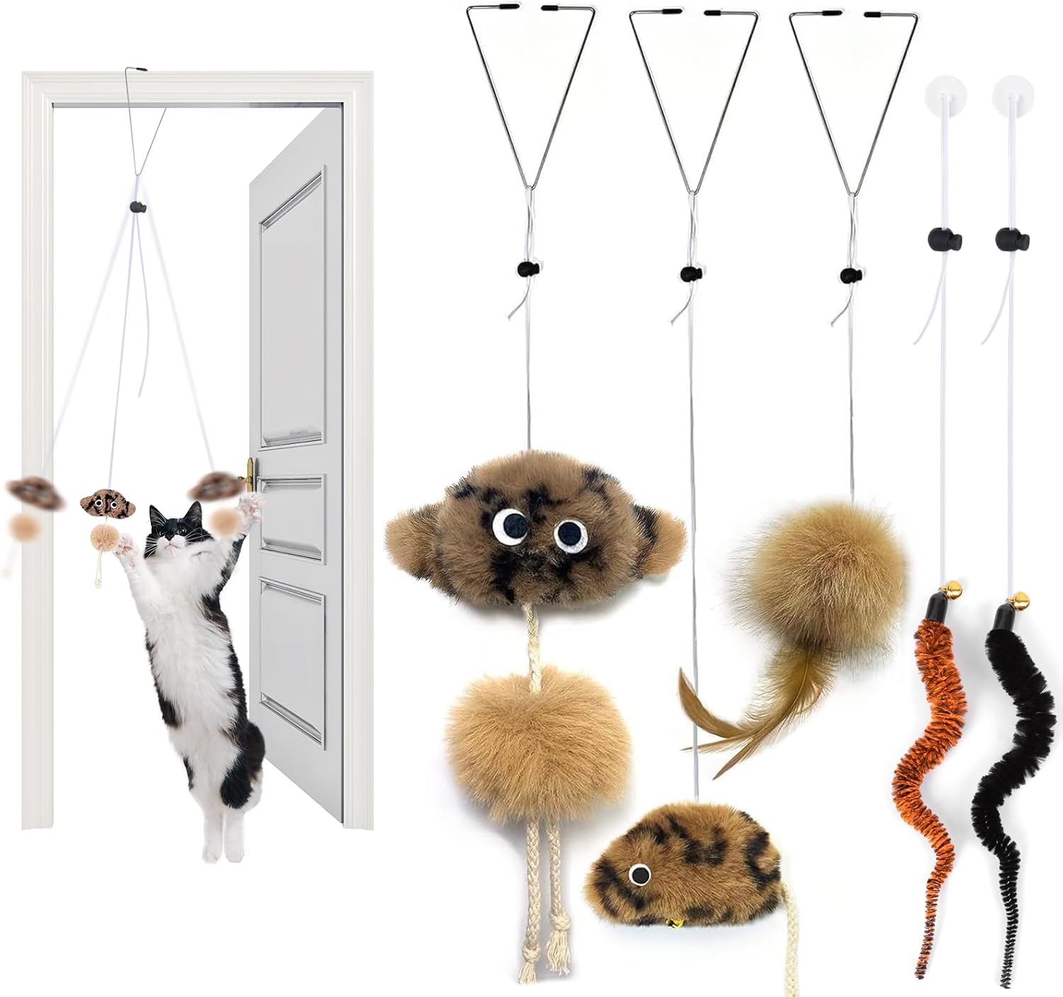 Aidiyapet Cat Toys for Indoor Cats Adult Kitten, Interactive Door Hanging Catnip Toy, Self-Play Chasing Exercise Entertain Cat Toy – for Hunting Exercising Eliminating Boredom, All Breed Sizes (Grey) Aidiyapet Cat Toys for Indoor Cats Adult Kitten, Interactive Door Hanging Catnip Toy, Self-Play Chasing Exercise Entertain Cat Toy – for Hunting Exercising Eliminating Boredom, All Breed Sizes (Grey)