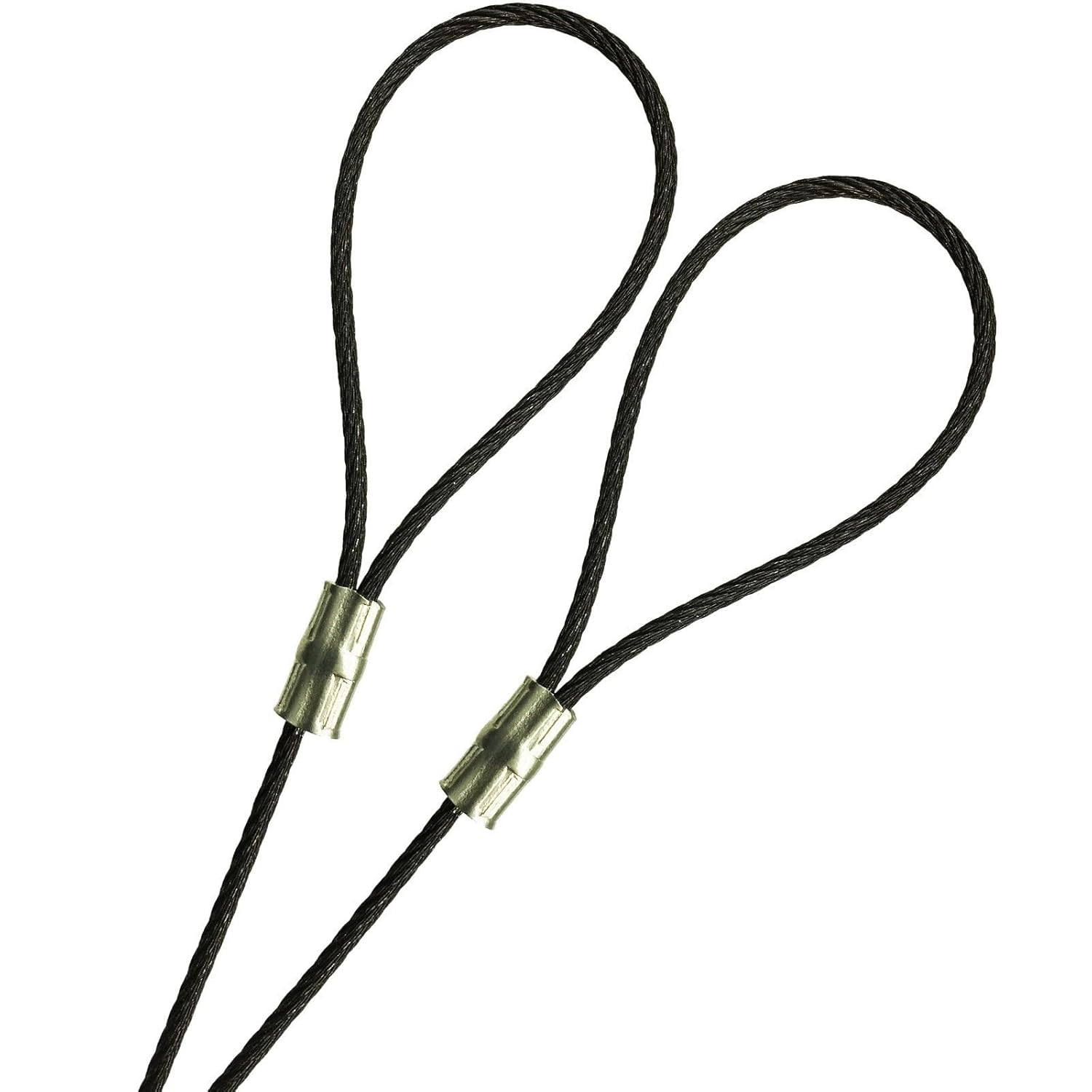 130ft Black Oxidized Theater Background Wire Rope, Galvanized Steel, 7x7 Strand Core, 1/16 inch Center Diameter, Double Loop Aluminum Sleeve, Display Stage Performance Decoration String Light Cable