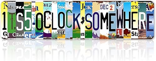 Letreros divertidos de bar para el hogar, bar, pared, decoración de cueva, de metal, vintage, para dormitorio, con texto en inglés "It's 5 O'Clock