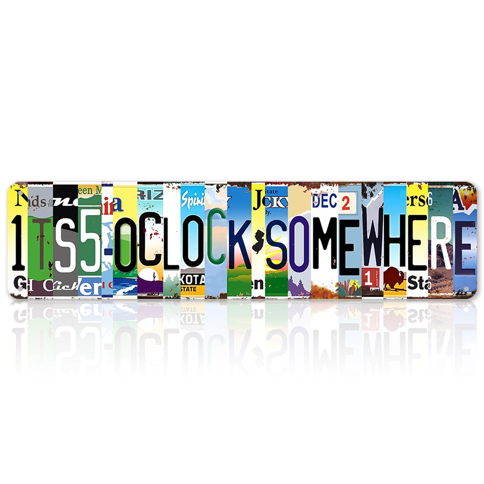 Funny Bar Signs for Home Bar Wall Man Cave Decor Vintage Metal Tin Signs for Bedroom Its 5 O'Clock Somewhere Sign Outdoor Bar Accessories for Patio