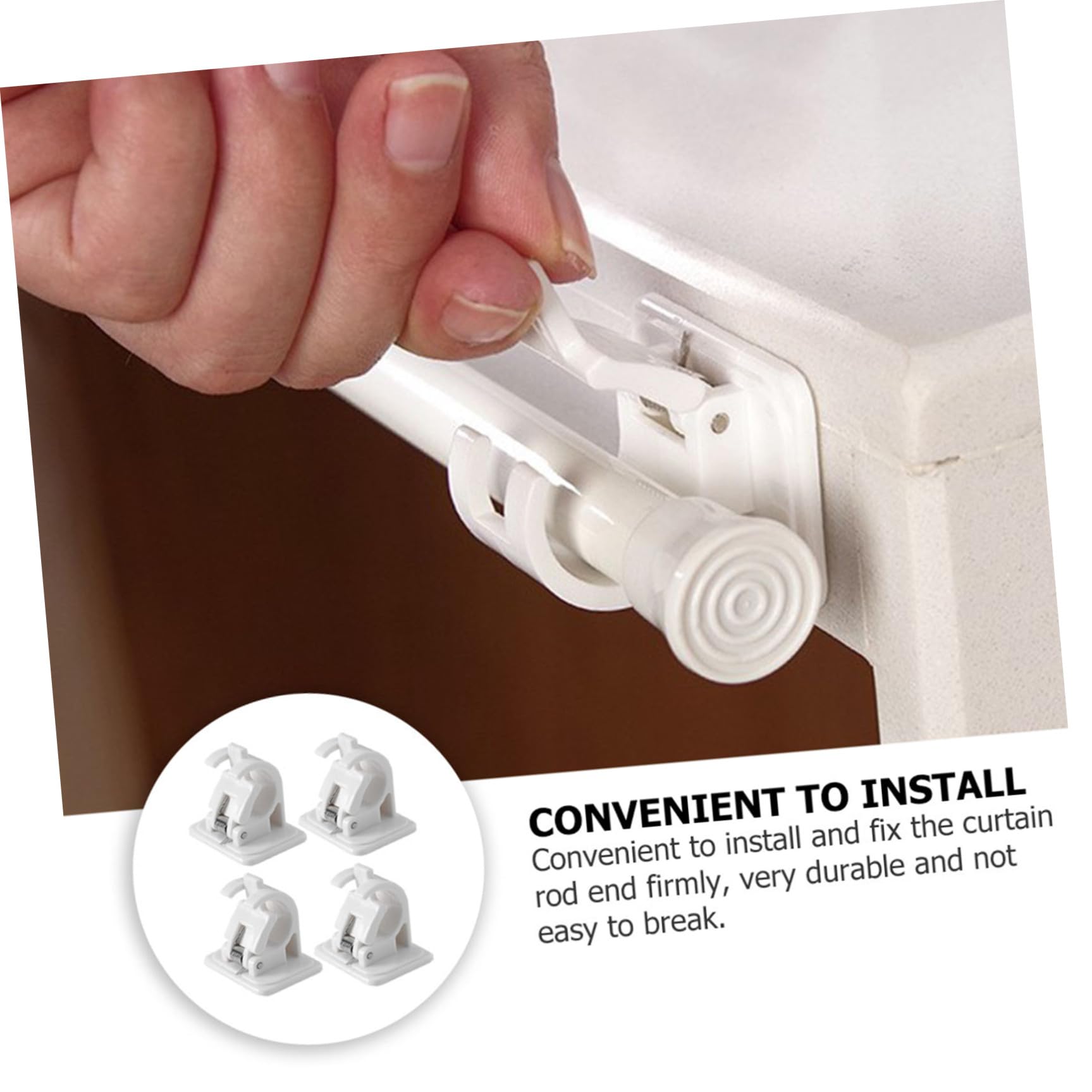 Zerodeko 3 Ensembles Porte-Tringle À Rideau De Portemanteau Tringle À Vêtements Crochet Fixation Crochet De Fixation Support pour Tige Porte-Serviettes Abdos Blanche 10 Pièces * 3