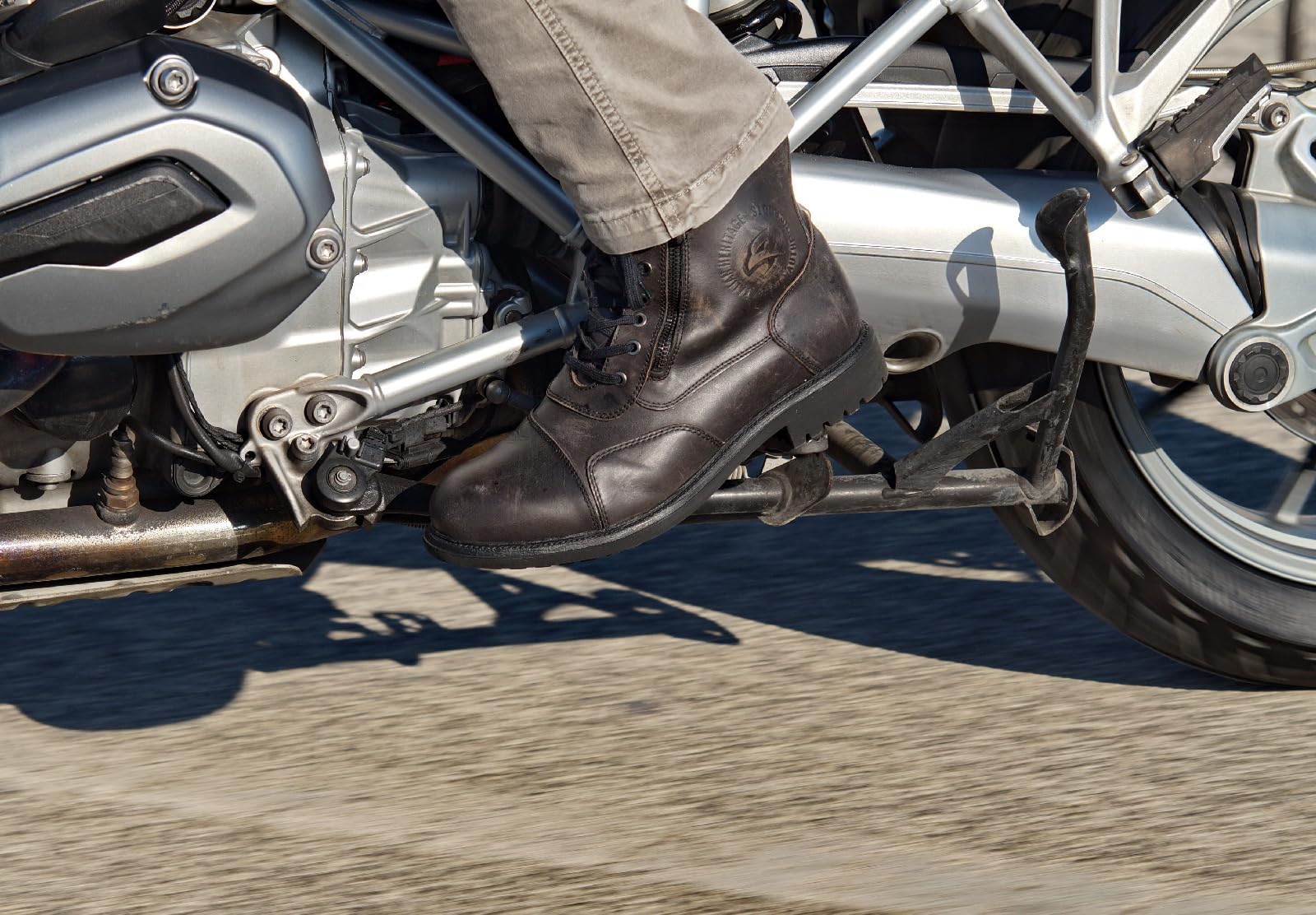 FALCO Stiefel Aviator braun Leder wasserdicht D3O High-Tex CE Doppelreißverschluss