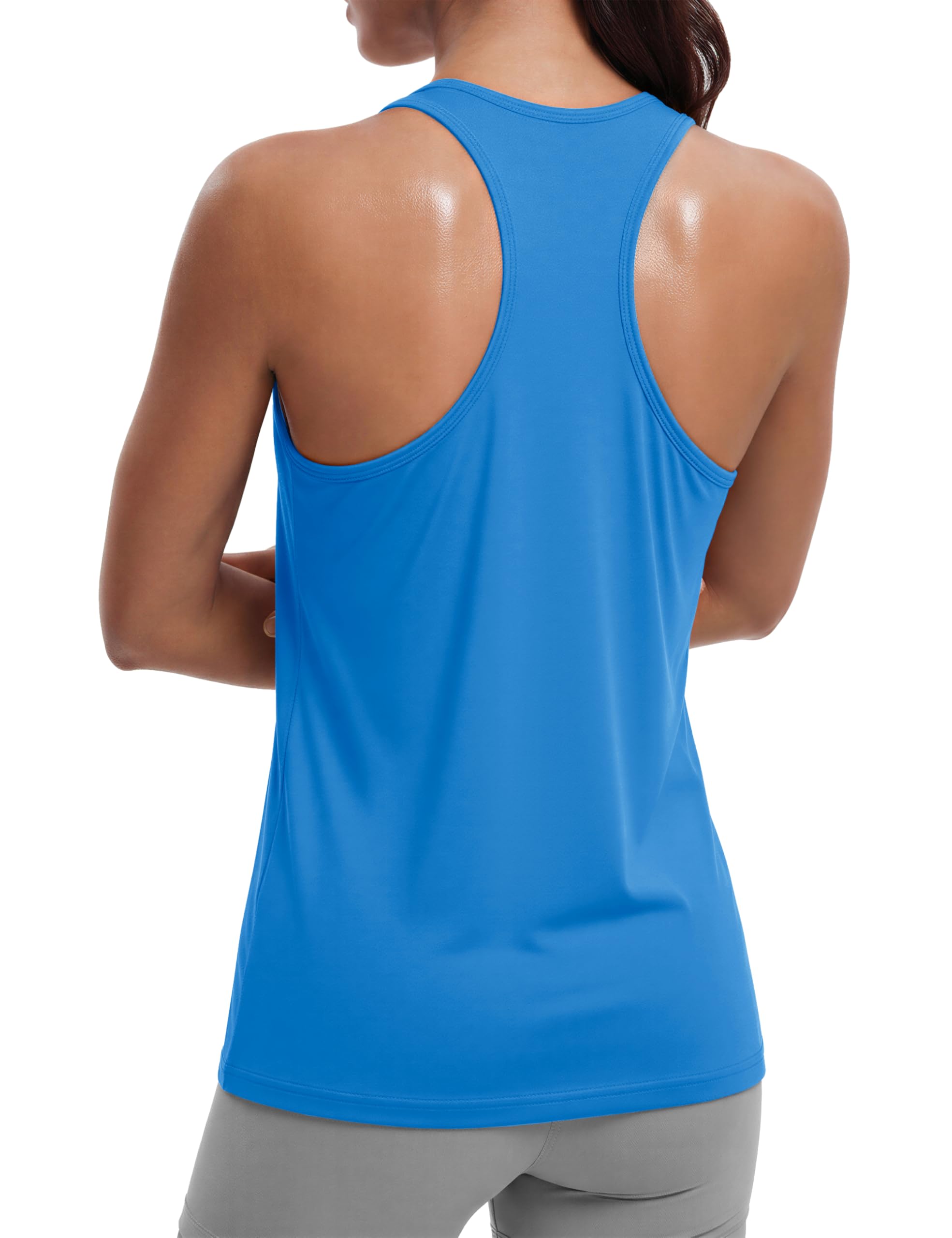 MAGCOMSEN Women's Workout Tank Tops Racerback Sleeveless Yoga Shirts Sun Protection UPF 80+ Gym Running Top — view 10
