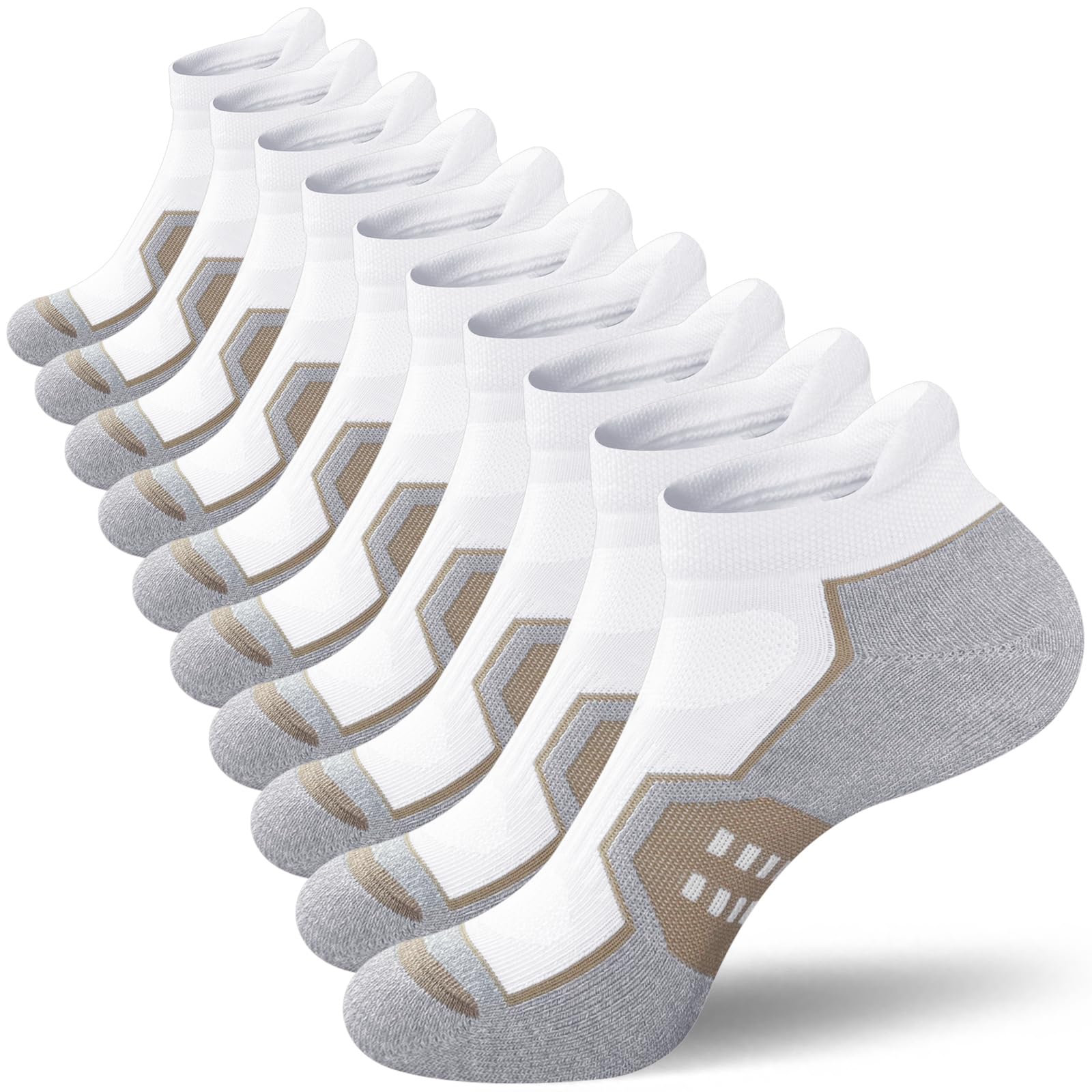 Calcetines deportivos para correr para mujer, cómodos, acolchados, antiampollas, 5 pares
