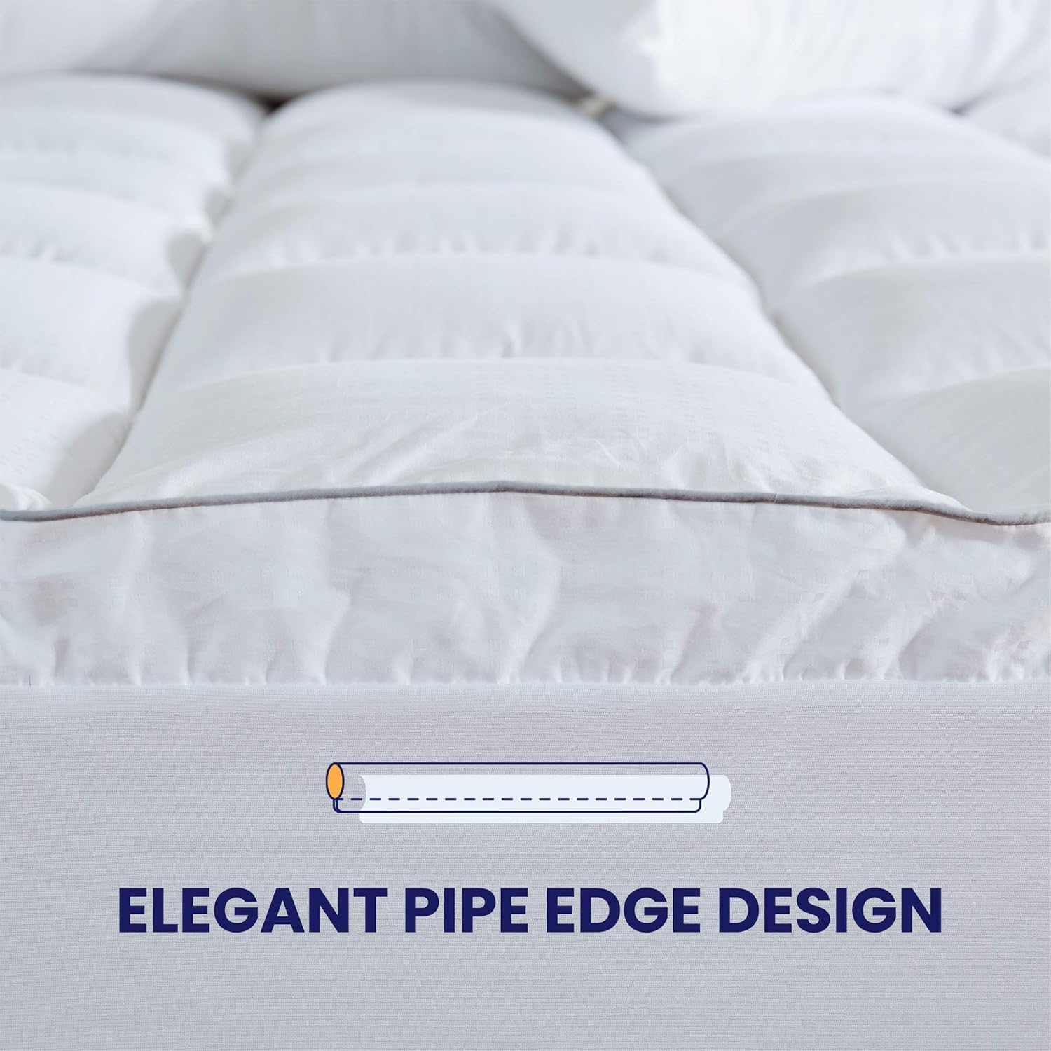 SLEEP ZONE King Cotton Mattress Topper, Ultra Fluffy Soft Mattress Pad Pillowtop Cooling Mattress Cover Fits 8-21 inch Deep Pocket, White