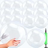 Octaday 12 Pack 24 Inch 12 Inch Inflatable Clear Beach Ball Transparent Swimming Pool Balls for Kids Adults Summer Beach Pool Party Favors