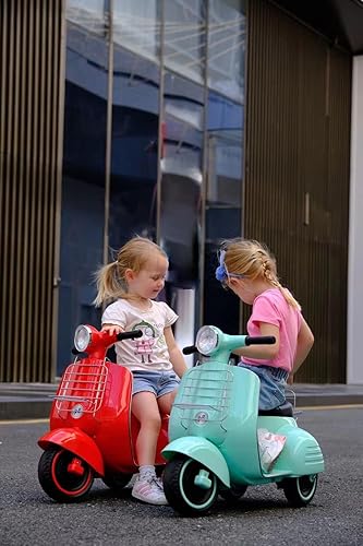 Miniatura 5 de Mestari Motocicleta de 12 V para niños con sidecar, bicicleta eléctrica de 5 ruedas con luces LED, sonido, MP3, USB, motor de 12 V, rojo de 3 años