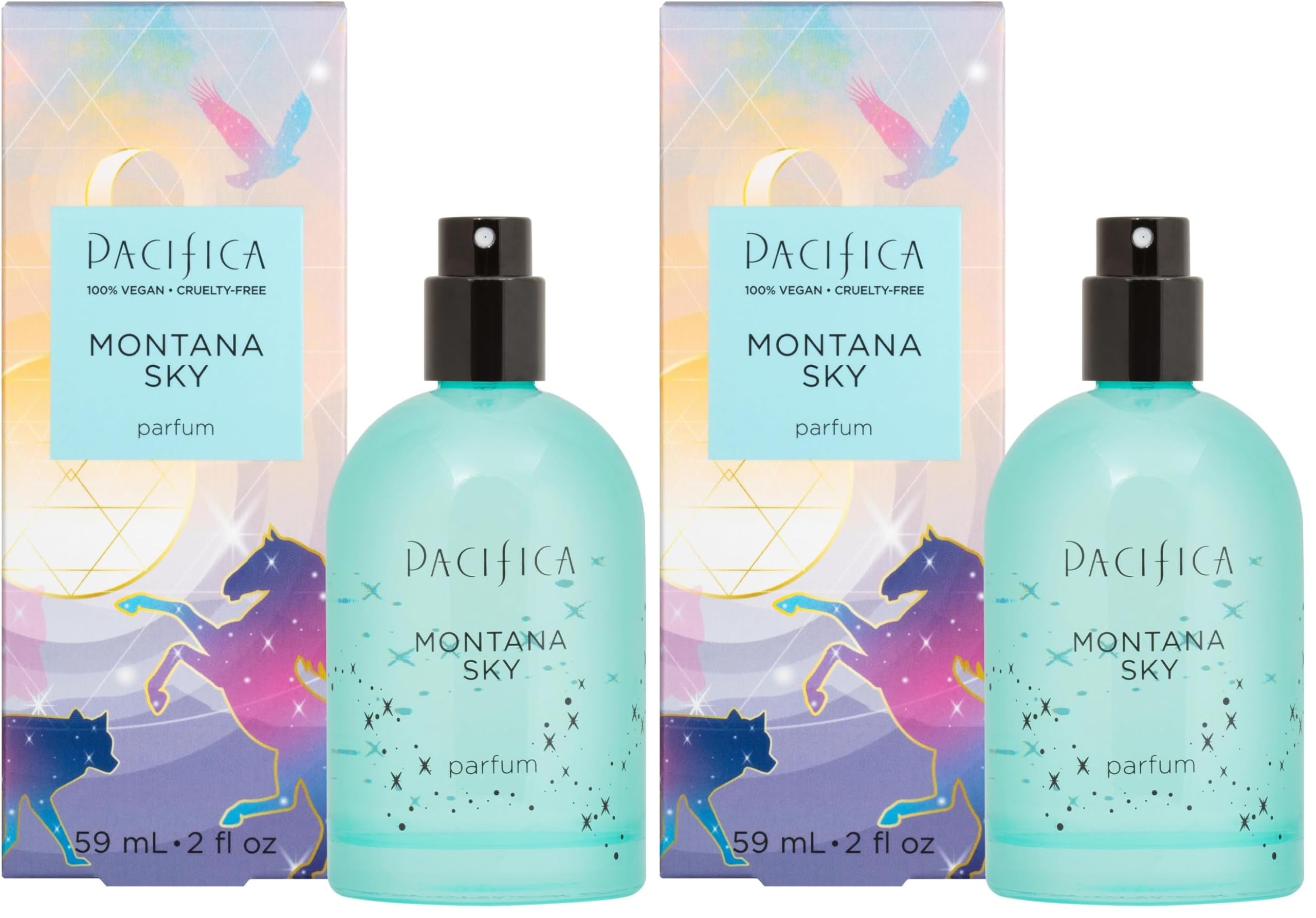 Pacifica Montana Sky Spray Perfume – Clean Vegan Fragrance for Women with Cedarwood & Sage – Grounding Earthy Woodsy Scent w/Cedarwood, Black Pepper, Sage, Cruelty-Free & Long-Lasting, 2 fl oz Montana Sky: Cedar, Elderflower, Sage, Sandalwood, Black Pepper 2 Fl Oz (Pack of 2)