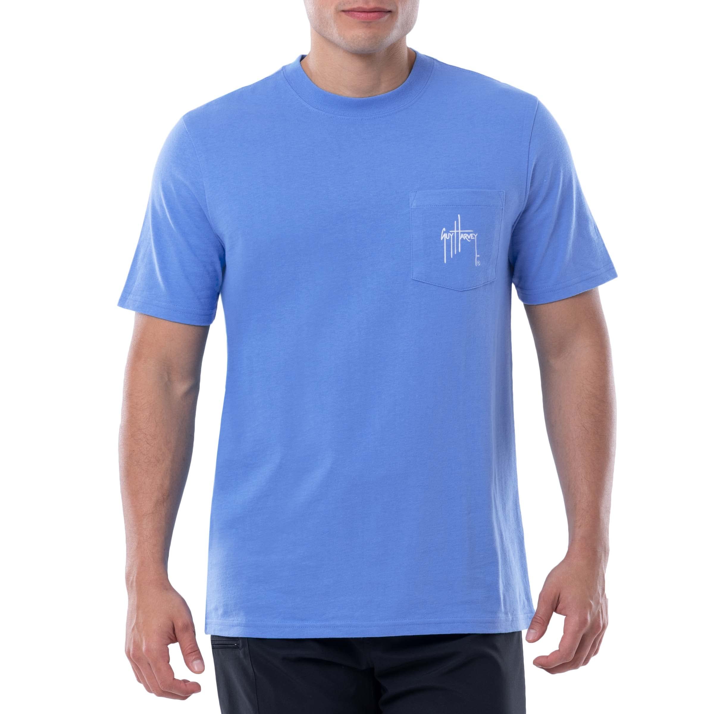 Guy Harvey Camiseta de manga corta con bolsillo para hombre Billfish Collection