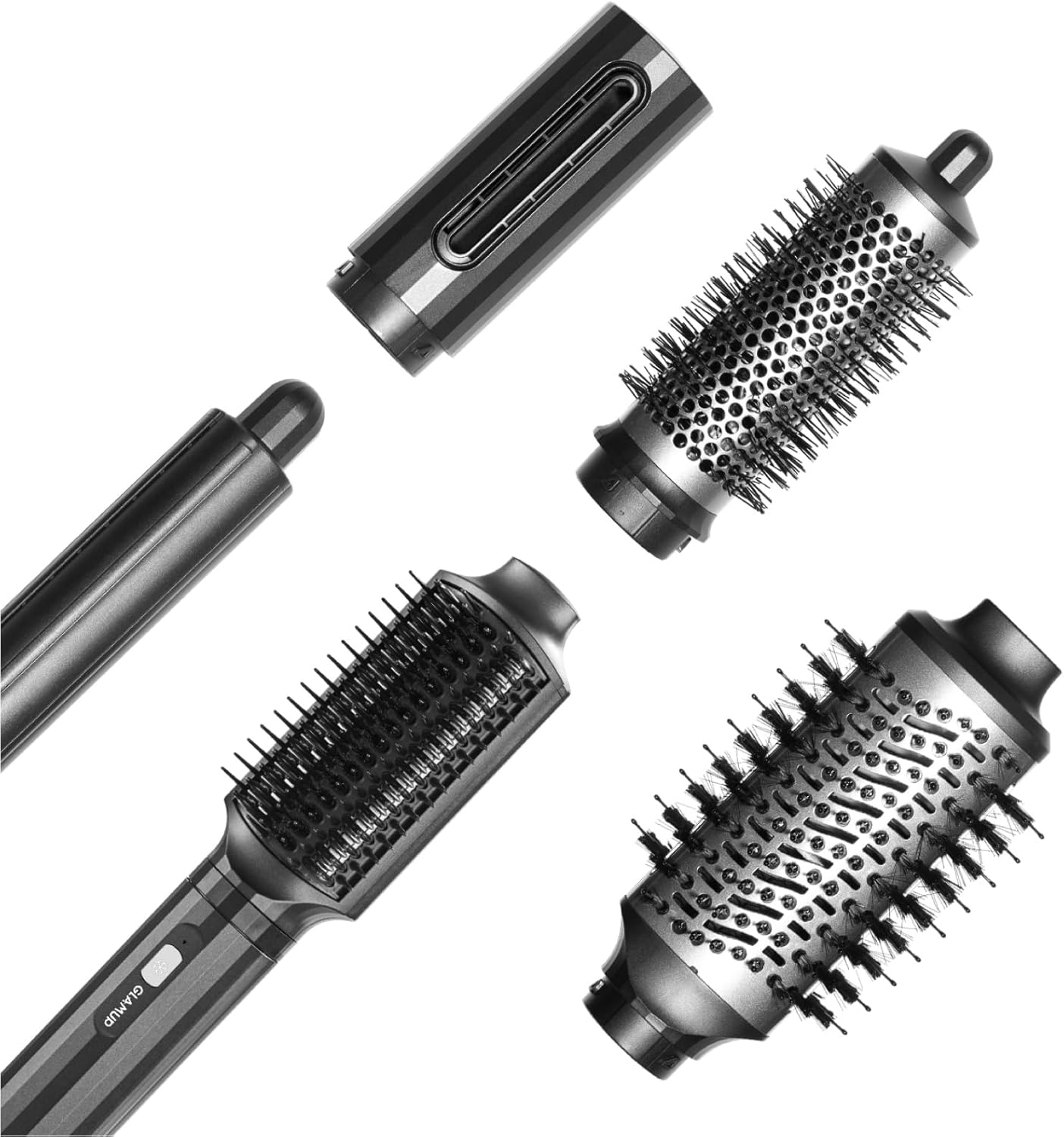 GLAMUP® FusionPro™ 6 in 1 Hot Air Styler- Wrap Curler & Thermal Brush Straightener, High Speed Hair Dryer, Round Brush, Volumizer, Hair Styling Gift Set with Travel Bag, Blow Dryer Brush - Image 9