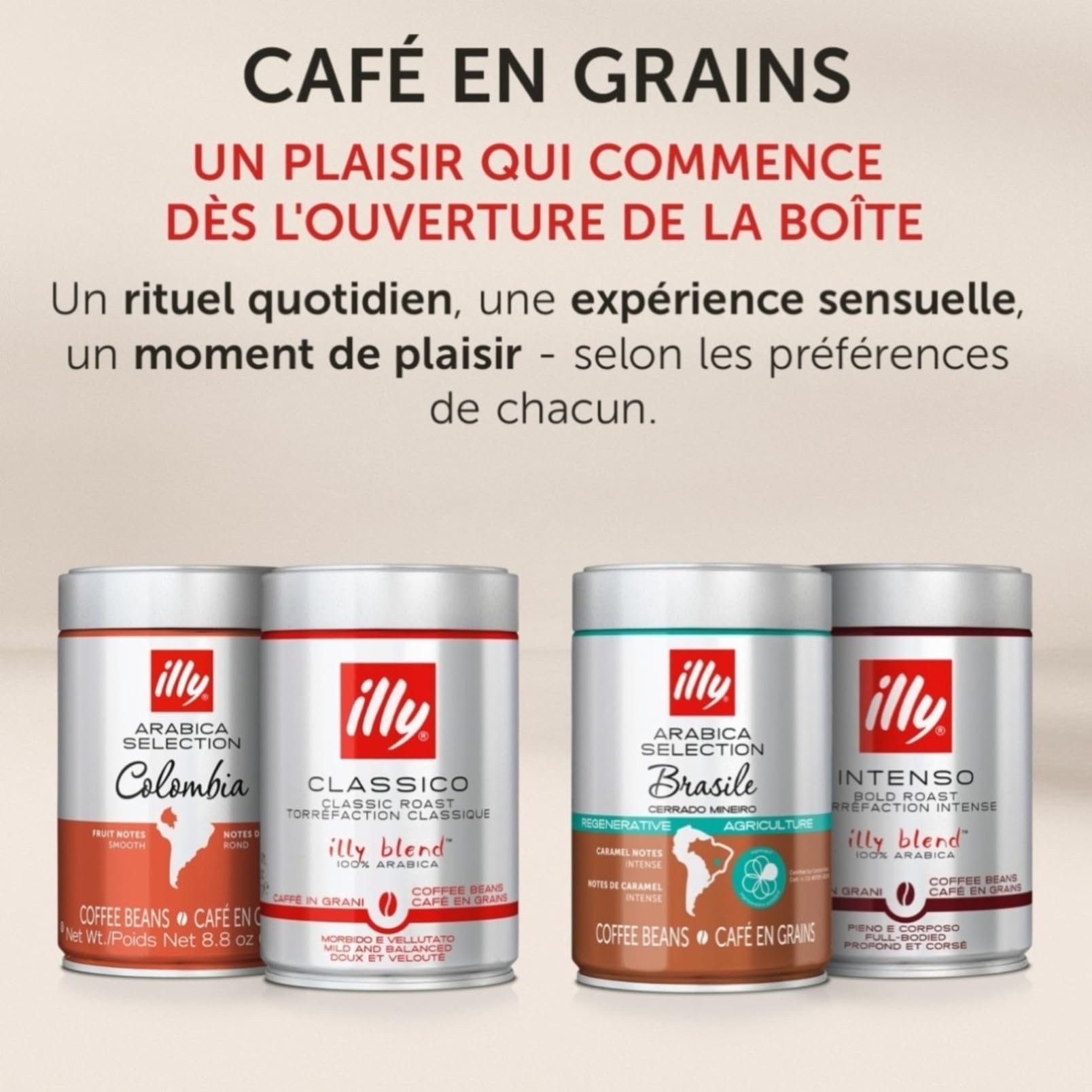 Illy Café en Grains Intenso 1,5 kg | 100% arabska z nutami kakao i suszonych owoców, pełny smak, łącznie 1,5 kg