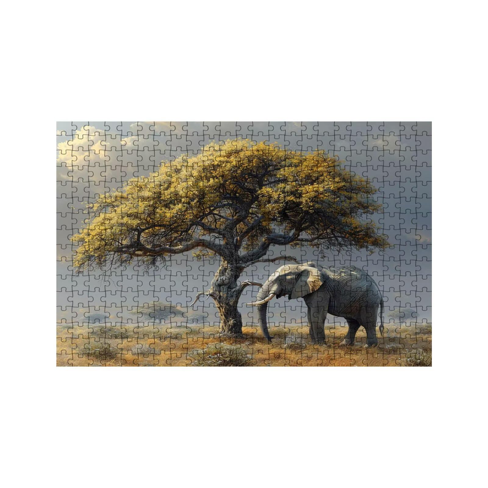 Puzzle 1500 Teile, Elefant Puzzle 1500 Teile Erwachsene Tier Holzpuzzle Erwachsene 60 x 90 CM, Klassische Puzzles für Geschicklichkeitsspiel Die Ganze Familie Zusammen für Wanddeko Geschenke LZPT02101