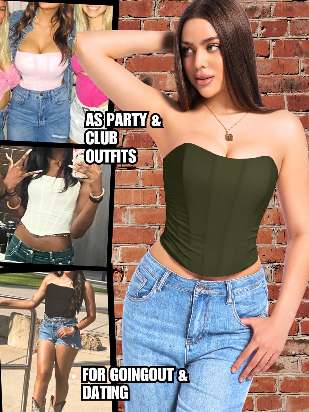 Women's Adjustable Lace-Up Corset Top, Fit Sizes 00-14, Boned Ruched Mesh - Image 5