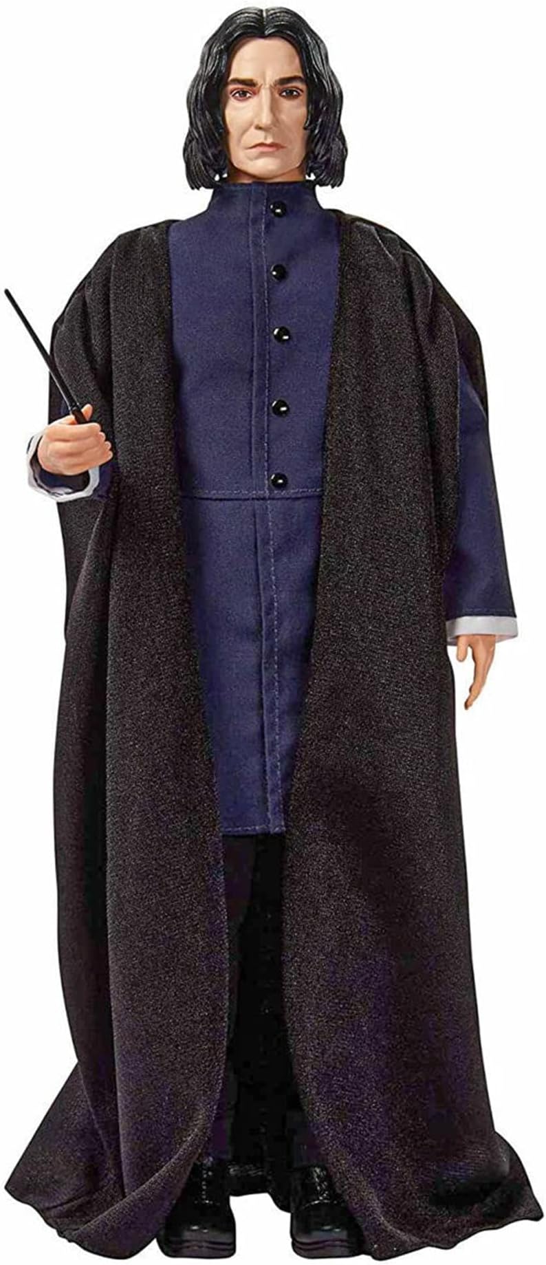 Harry Potter Collectible Severus Snape Doll (~12-inch) Wearing Black Coat Jacket and Wizard Robes, with Wand, Gift for 6 Year Olds and Up​​