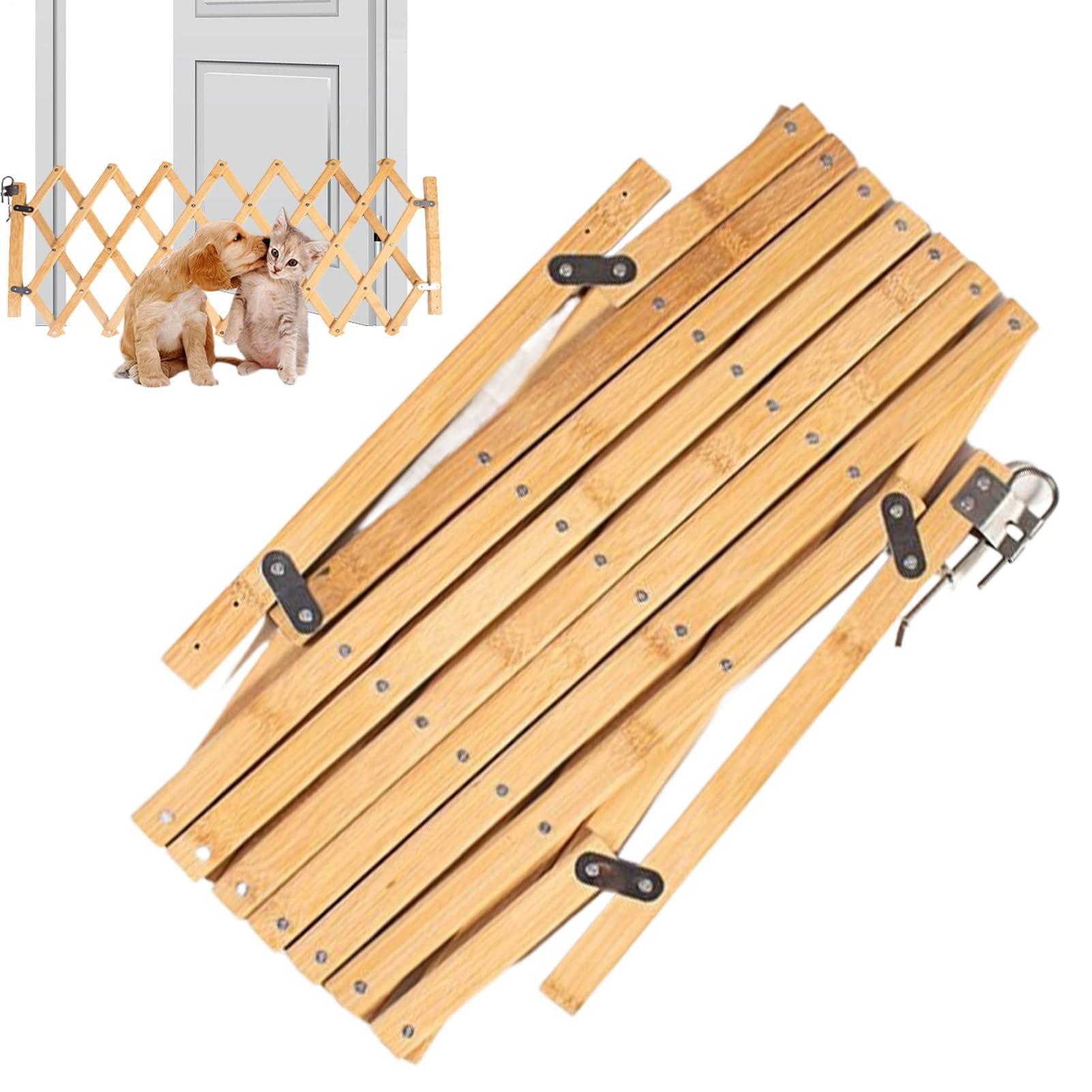 Puerta para Mascotas | Barrera De Seguridad,Plegable para Escaleras Seguridad Niños Bebés Gatos Conejos