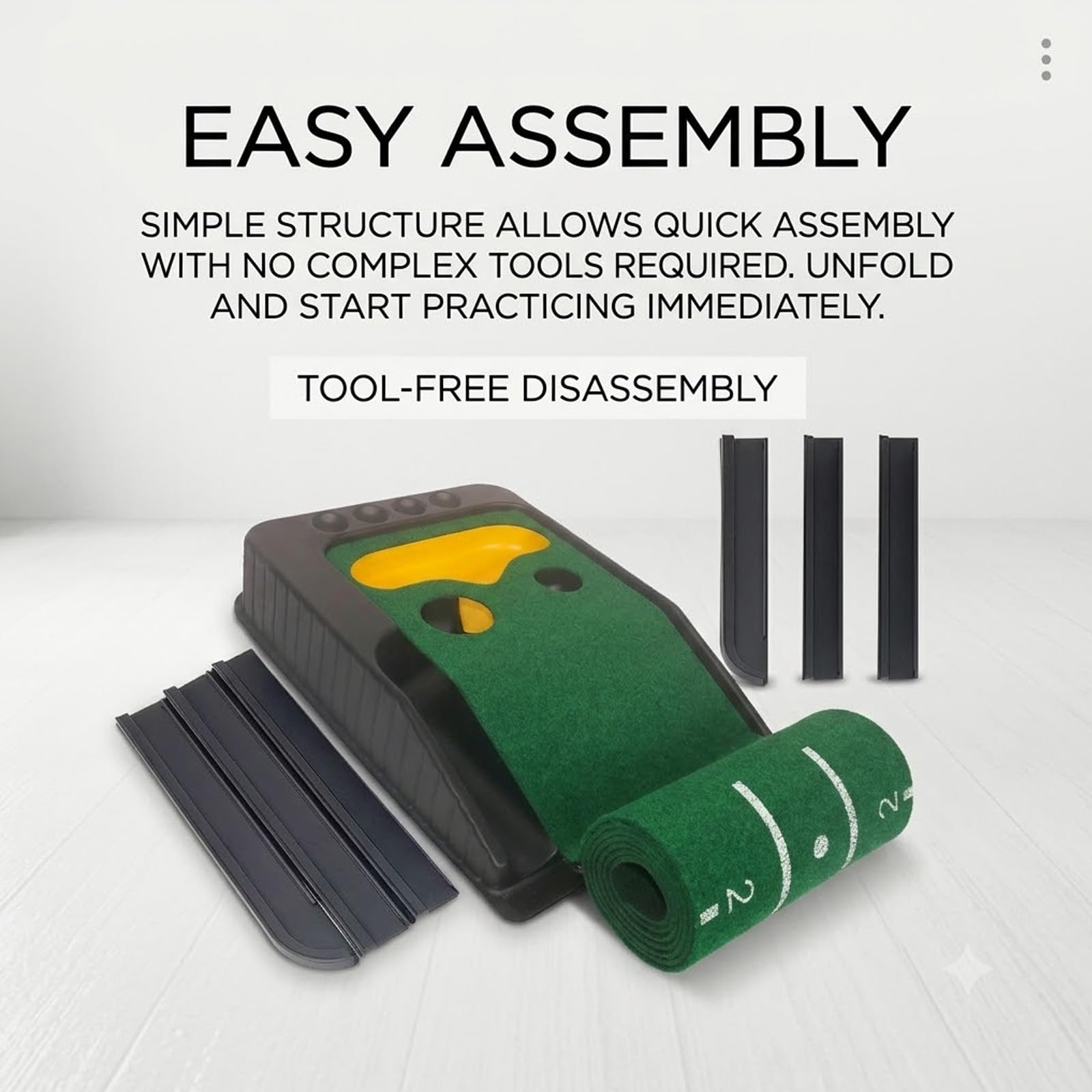 Tapete de Putting Interior con Retorno automático de Bola, Entrenador de césped portátil para casa Oficina Patio Garaje, Ayuda de alineación, Regalo para Hombre papá Esposo