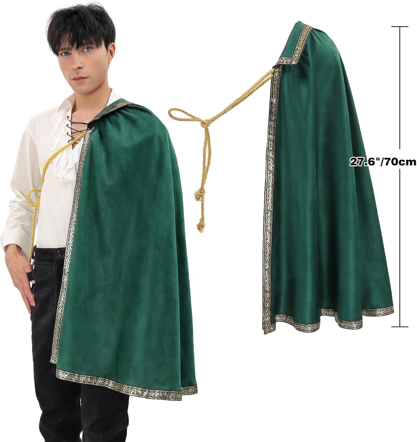 Renaissance Tudor Half Shoulder Cape Medieval Cloak Shawl LARP Ren Faire Costume