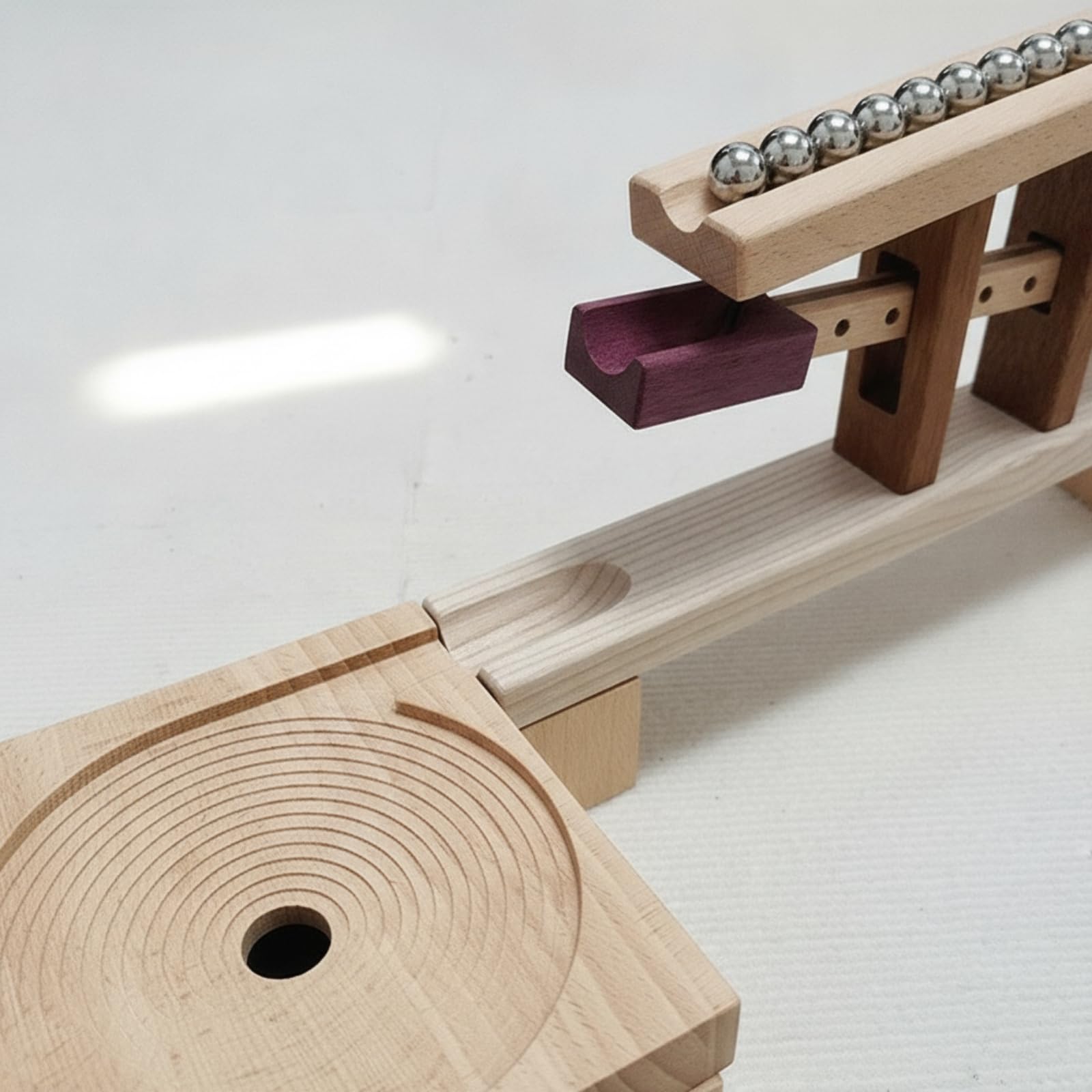 Giocattolo Educativo Bambini Blocchi Costruzione Legno Perline Tracciamento Abilità Tattili con Tavola Groovata Serpente E Piastra Quadrata Vassoio