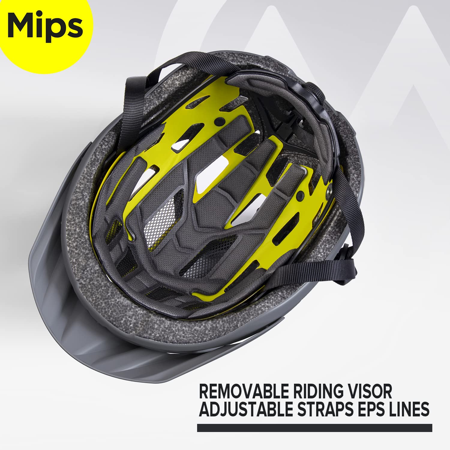 OUTDOOR MASTER Casco Bici Uomo-Donna - Modello GEM con Sistema MIPS, 25 Prese d’Aria, Visiera Removibile - Fit Regolabile - Ottimo per Ciclismo e Skateboard