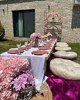 Kids party table,Wood table(30x90 ınc h)13 boho table, wooden table, low foldable table,low table, boho picnic table,large garden table (Natural Wood)