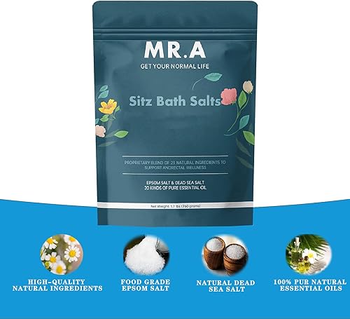 Miniatura 3 de Baño de asiento de 1.7 libras para hemorroides, 23 ingredientes de grado premium, fórmula avanzada de tratamiento de hemorroides, sal de Epsom, sal