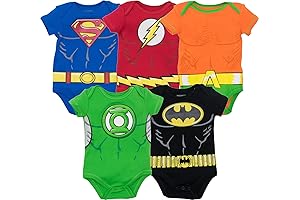DC Comics Justice League 5-Pack Superhero Onesies for Babies