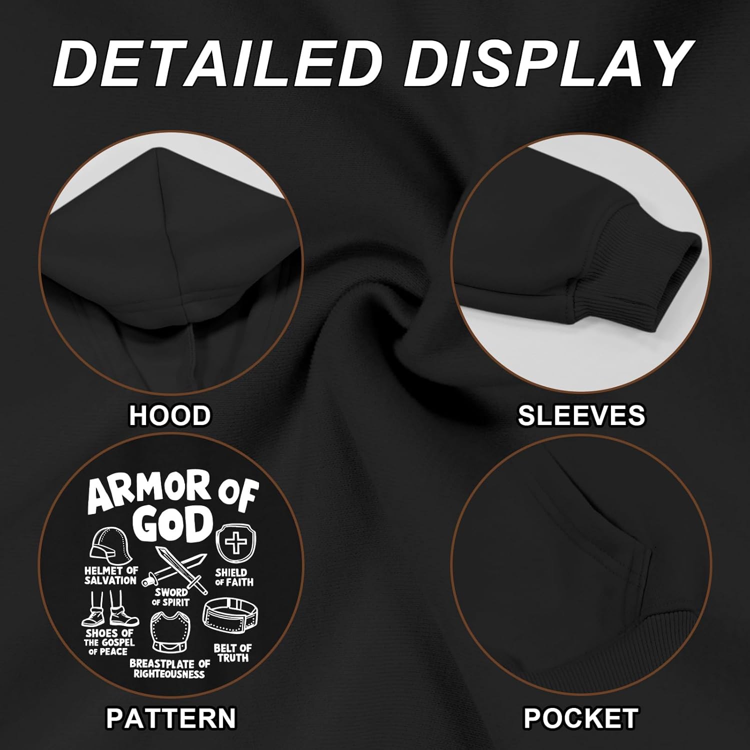 BINTEHGS Christian Hoodies for Kids Religious Faith Hoodie Boys Bible Verse Graphic Sweatshirt Jesus God Pullover with Pocket - Image 6