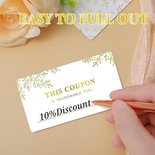 Miniatura 4 de Kosiz 200 tarjetas de cupón en blanco para él, ella, marido, esposa, mamá, 3.5 x 2 pulgadas, certificados de regalo, canjear tarjetas de cupón,