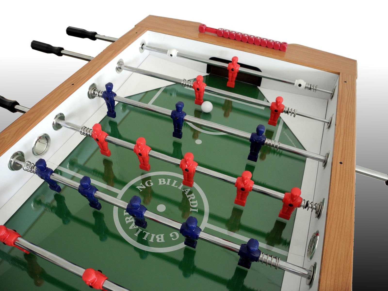 NG Biliardi Calcio Balilla BERNABEU - aste rientranti - Vetro temperato