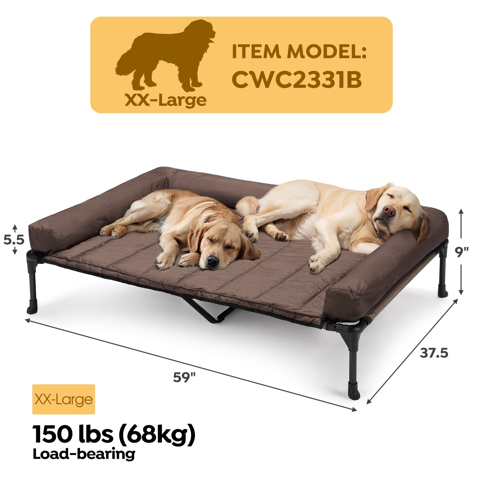 Amazon | Veehoo犬 ベッドペットベッド大型犬 ベッド高架犬用