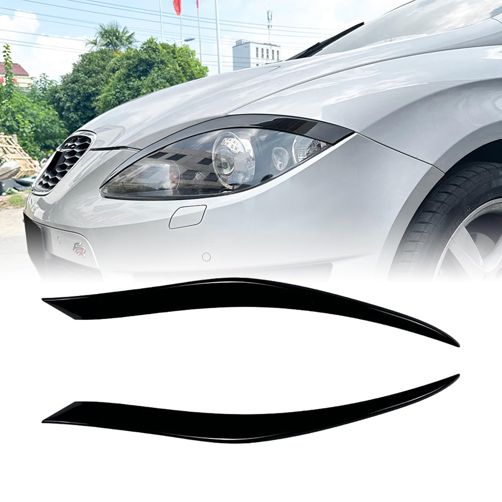 Protección de faros delanteros para Seat León MK2 2005-2012 Negro