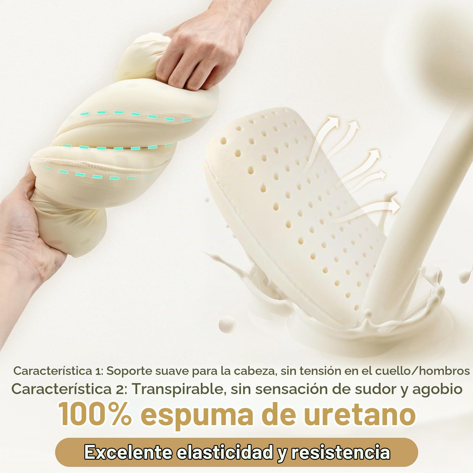 HIKEMAN Almohada de espuma viscoelástica para camping, almohada de viaje ultraligera, almohada de apoyo para el cuello, almohadas suaves y ergonómicas para dormir, para camping, coche, playa, oficina