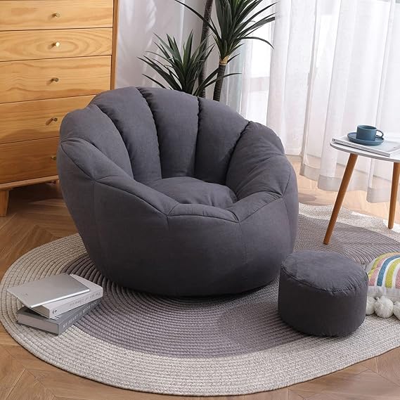 Highdi Copertura per Poltrona a Sacco Sacco Senza Ripieno, Bean Bag Divano Pigro Bambini & Adulti Pouf Puff a Sacco per Sacco di Fagioli per Interni ed Esterni (100X120CM,Gatto Rosa
