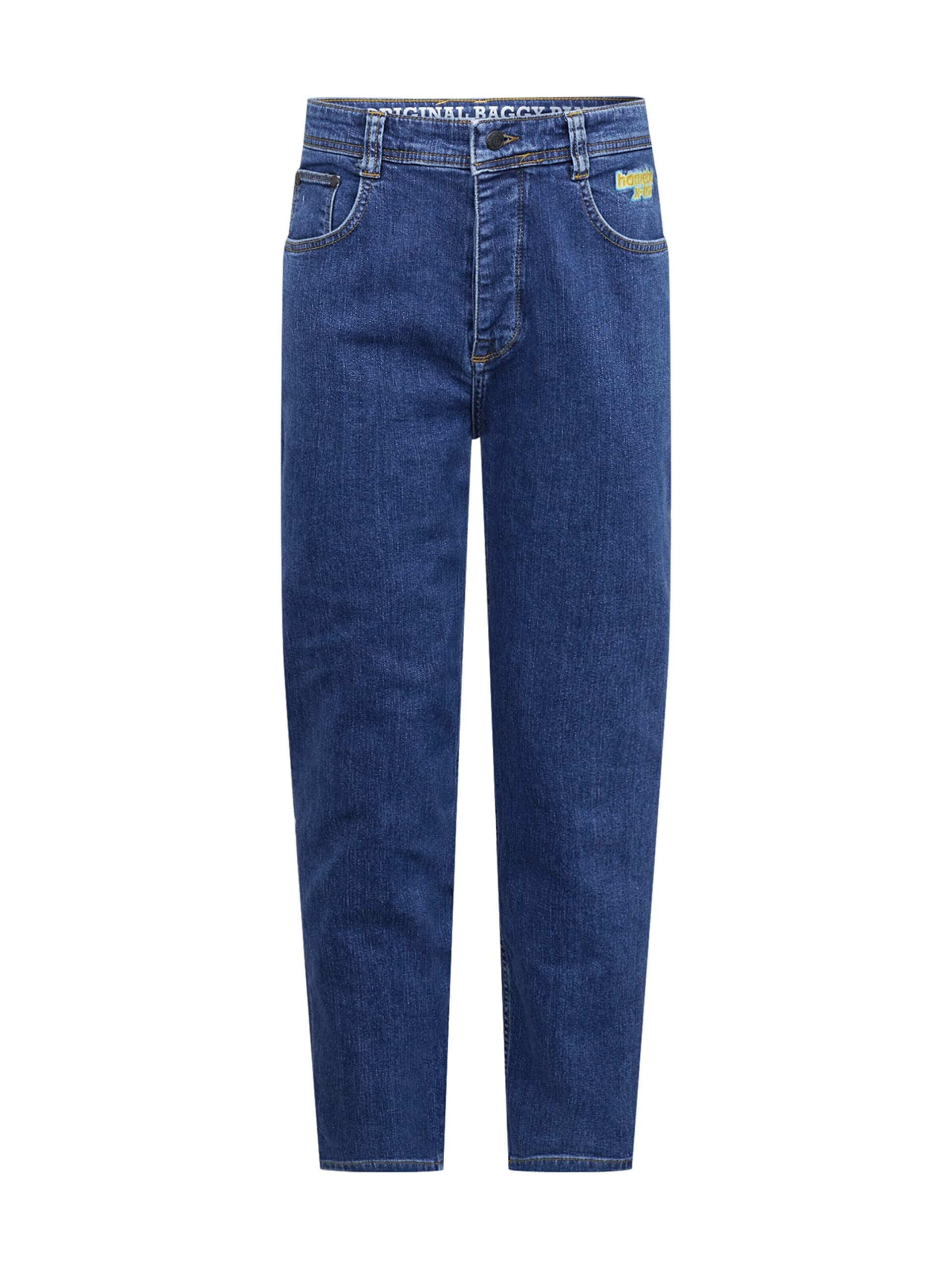 Homeboy Unisex X-Tra Loose Flex Denim Pants, Washed Blue, 32 L32